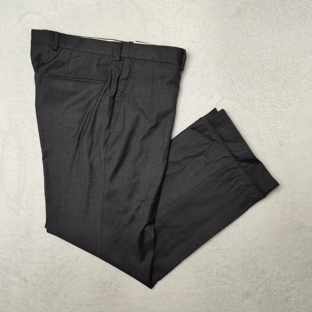 Paul Stuart Dress Pants‎ Mens 36x28 Gray Flat Front Cuffed Suit Trousers Formal